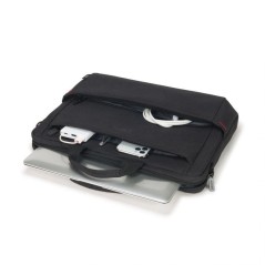 DICOTA Eco Bretaske 156 - Stylish & Sustainable 300D RPET Polyester Laptop Bag in Black - Perfect for Professionals & Students!